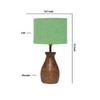 Devansh Green Jute Table Lamp With Wood Natural Base (7X13 Inches)-17