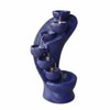 Blue Fiber Glass 7 Stacked Chalice Water Fountain