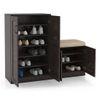 Bennis 25 Pair Shoe Rack in Dark Walnut Finish
