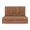 Koro Solid Wood King Size Non Storage Bed In Amber Walnut Finish