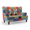 Minnelli 2 Seater Fabric Loveseat In Retro Patchwork Colour