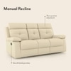 Raphael Leatherette Three Seater Manual Recliner in Off White Colour
