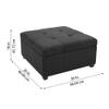 Doe Buck Tufted Storage Ottoman Bench in Mustard Grey Colour Fabric