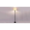 Holly White Natural Fiber Floor Lamp with Black Iron Base