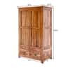 Alaca 2 Door 2 Drawer Wardrobe Sheesham Wood Wardrobe in Teak Finish