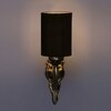 Devansh Metal Electric Wall Light in Antique Gold Colour with Black Shade Count of 1 Light