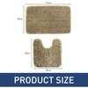 Luxe Home Polyester Newman Contour Bath Mat Set of 2 (Beige 45x75 cm & 40x45)
