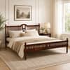 Nilaya Sheesham Wood King Size Non Storage Bed in Honey Oak Finish