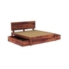 Esra Sheesham Wood Queen Size Bed Drawer Storage Provincial Teak Finish (60 x 78 inches)