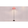Makari Pink Natural Fiber Floor Lamp with Black Iron Base