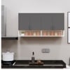 4 Doors Modular Wall Mounted Kitchen Cabinet With Organizer Shelf In Slate Grey Finish