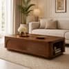 Oakley Sheesham Wood Sunburst Coffee Table in Walnut Finish