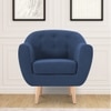 Colam Velvet 1 Seater Sofa in Navy Blue Colour
