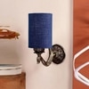 Devansh Metal Electric Wall Light in Antique Gold Colour with Blue Shade Count of 1 Light
