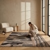 Handmade Wool Area Rug Modern Abstract Brown Grey 5 x 7 Feet Carpet