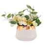 Artificial Freesia Flowers & White Rose With White Pot