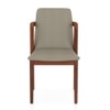 Harper Solid Wood Single Dining Chair In Honey Finish with Taupe Leatherette Colour