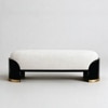 Belmora Curve Metal Bench in White Finish