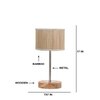 Devansh Bamboo Table Lamp With Natural  Wood Base  & Steel Pipe  -(7X17 Inches)