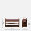 Fjellstad Solid Wood Shoe Rack with Seating in Walnut Brown finish