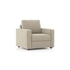 Apollo Compact High Back 1 Seater Fabric Sofa in Oyster Beige Colour