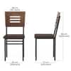 Holven 6 Seater Rectangular Dining Table Set with Chair Brown Maple & Black