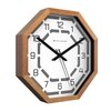 Octagonal Wooden Wall Clock with Natural Finish