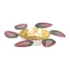 Leaves Urli And Dia Set Of 2 In Red And Gold Colour