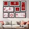 The Castle Decor Traditional Warli Art Wall Painting Set of 8 Design 3