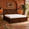 Vanya Solid Wood Comfort Queen Bed Hydraulic Storage Provincial Teak Finish Mattress 60 x 78 Inches