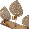 Leaf Tealight Holder With Stand In Gold Colour