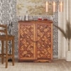 Parquet  Sheesham Wood Bar Cabinet in Honey Oak Finish