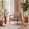 Arles Solid Wood Armchair In Natural Acacia Finish with Clay Kint Colour