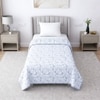 White and Green Shade Floral Dohar Pure Cotton Single Bed Reversible