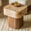 Nouve Solid Wood Side Table in Clear Lacquer Finish