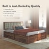Florence Solid Wood Queen Size Hydraulic Storage Bed In Teak Finish