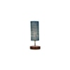 Klaus Turquoise Jute lamp with brown wood base