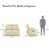 Raphael Leatherette Two Seater Manual Recliner in Off White Colour