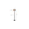 Cleo Beige Natural Fiber Floor Lamp with Black Iron Base