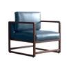 Aura PU Leather Arm Chair in Blue