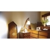 Species Brown Wooden Table Lamp with White Jute Lampshade