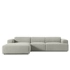 Sophisticated Wood Right Aligned 3-Seater With Upholstery Non Storage Sofa In Grey Colour