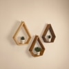 William Iii Diamond Shaped Set Of 3 Wooden Wall Shelves