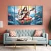 The Castle Decor Goddess Saraswati Wall Painting Wooden Framed 27x48 Inch (Style 5)