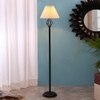 Gabrielle Black Cotton Shade Floor Lamp