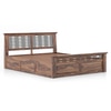 Bunai Solid Wood Queen Size Box Storage Bed In Teak Finish