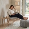 Scandinavian Veda Lounge Chair Natural Wood Finish