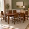 Globally Indian Amelie Solid Sheesham Wood 6 Seater Dining Table Set 6 Chairs Grey