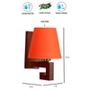 Devansh Solid Wood Electric Wall Light in Orange Colour with Orange Shade Count of 1 Light