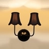Devansh Dual Black Wallmounted Lamp With Cotton Black Shade